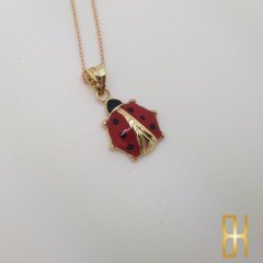 Uğur Böceği Kolye Ucu Altın Büyük