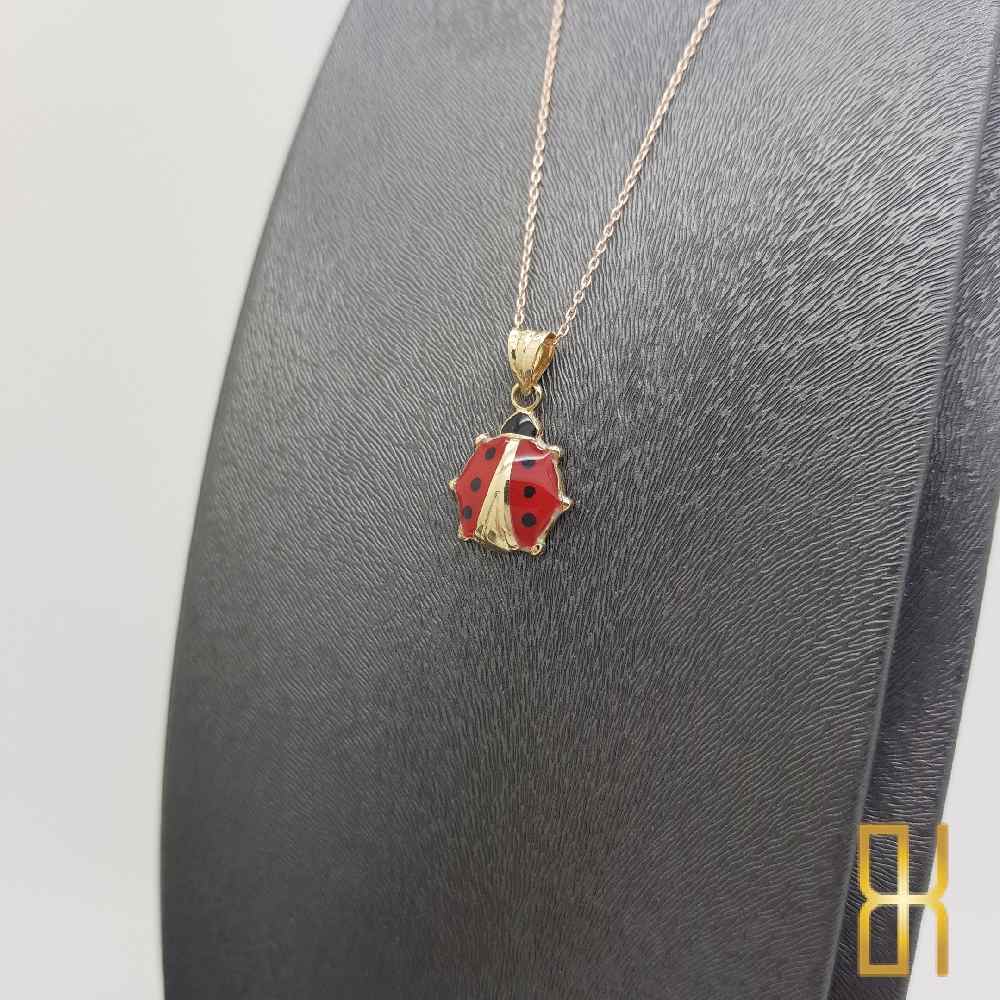 Uğur Böceği Kolye Ucu Altın Büyük