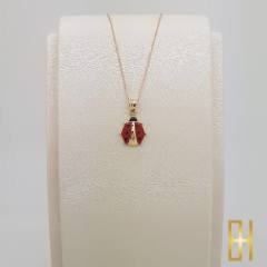 Uğur Böceği Kolye Ucu Altın Büyük