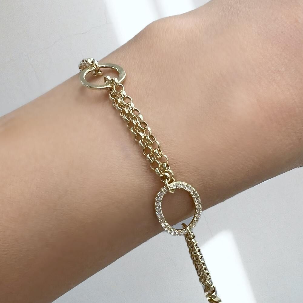 Taşlı Halka Zincir Bileklik – BLK0965