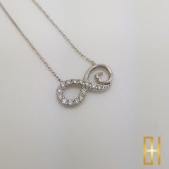 Taşlı Sonsuzluk İşareti Altın Kolye