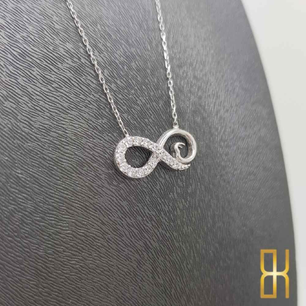 Taşlı Sonsuzluk İşareti Altın Kolye