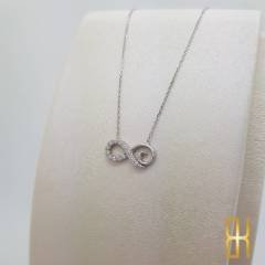 Taşlı Sonsuzluk İşareti Altın Kolye