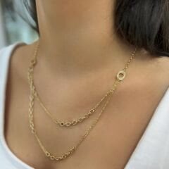 Taşlı Halka Zincir Kolye – KLY1011