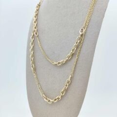 Taşlı Halka Zincir Kolye – KLY1011