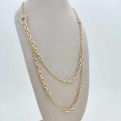 Taşlı Halka Zincir Kolye – KLY1011