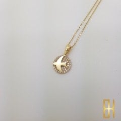 Taşlı Kırlangıç Kolye Altın