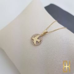 Taşlı Kırlangıç Kolye Altın