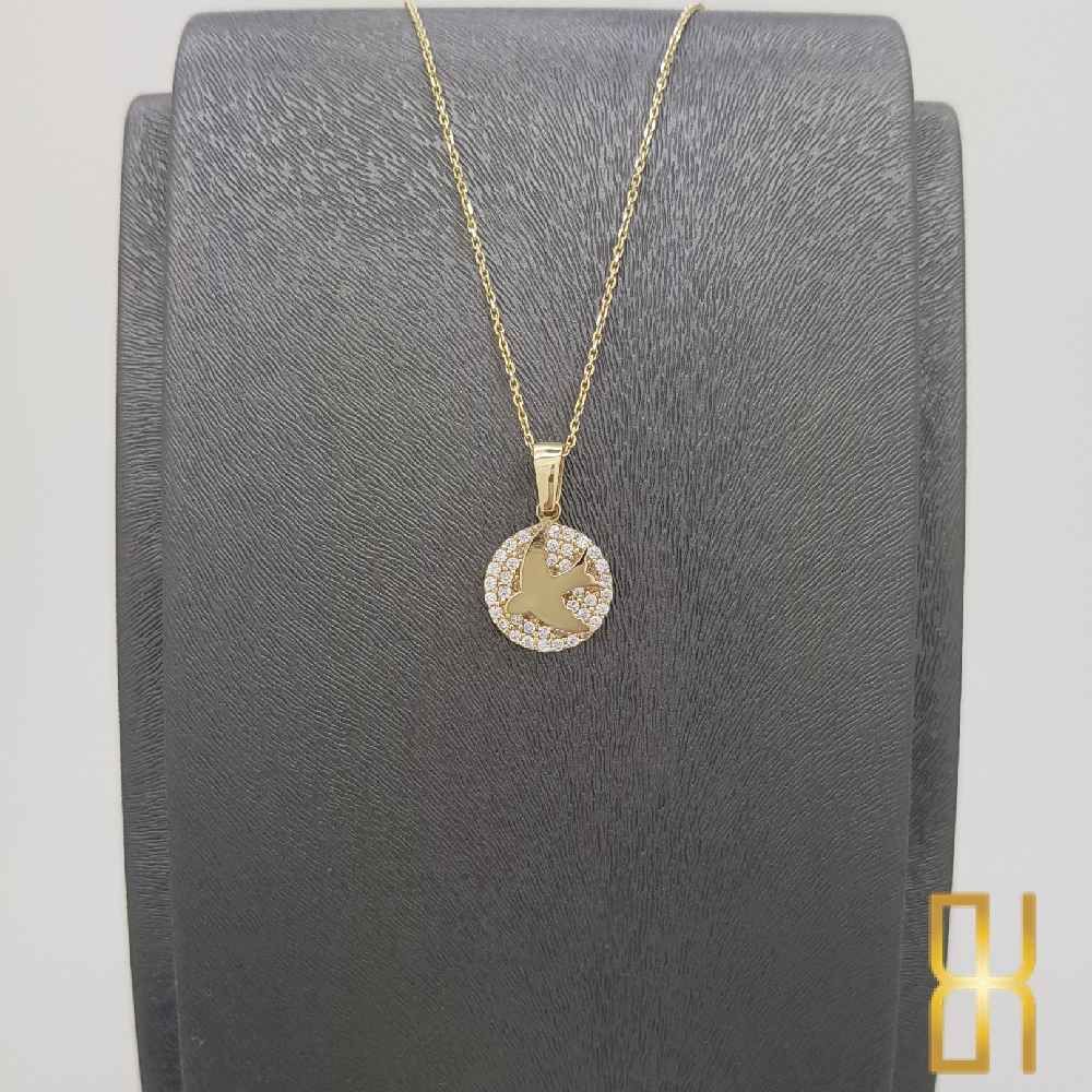 Taşlı Kırlangıç Kolye Altın