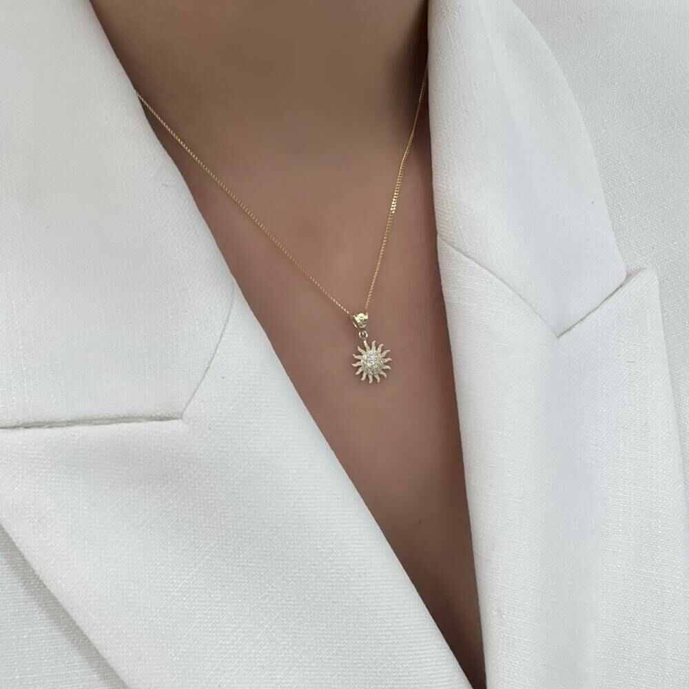 Taşlı Güneş Kolye Ucu – KLU0642