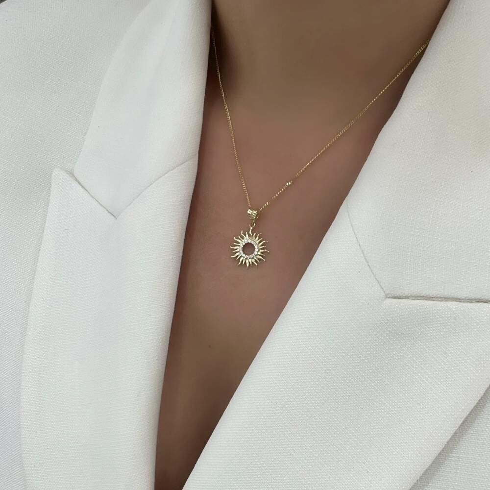 Taşlı Güneş Kolye Ucu – KLU0643