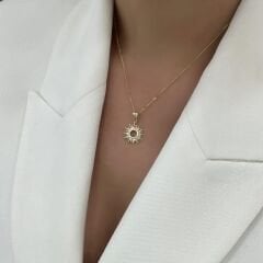 Taşlı Güneş Kolye Ucu – KLU0643