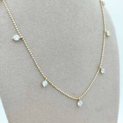 Taşlı Top Zincir Kolye – KLY1016