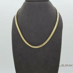 Balık Sırtı 14 Ayar Altın Kolye Kalın 65 cm