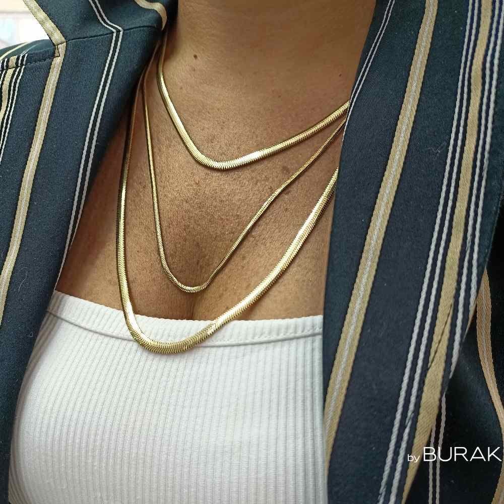 Balık Sırtı 14 Ayar Altın Kolye İnce 60 cm