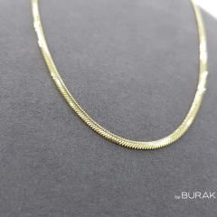 Balık Sırtı 14 Ayar Altın Kolye İnce 60 cm