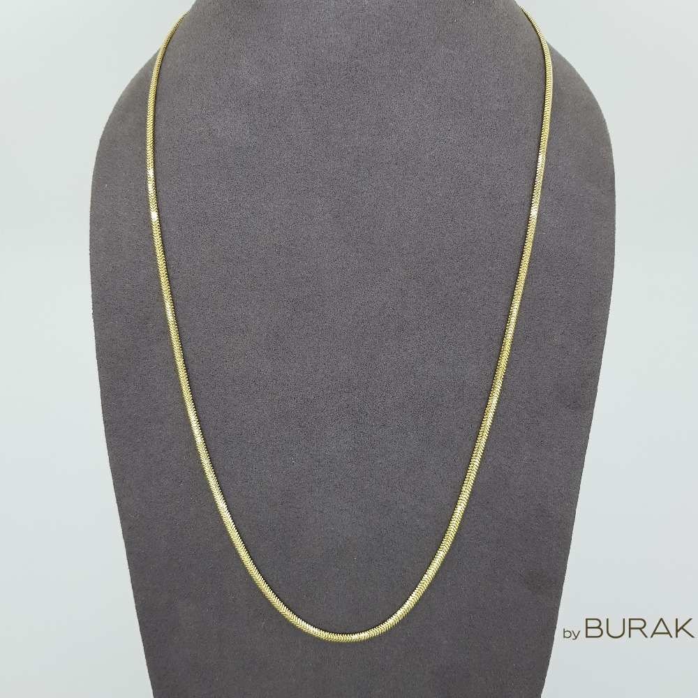 Balık Sırtı 14 Ayar Altın Kolye İnce 55 cm