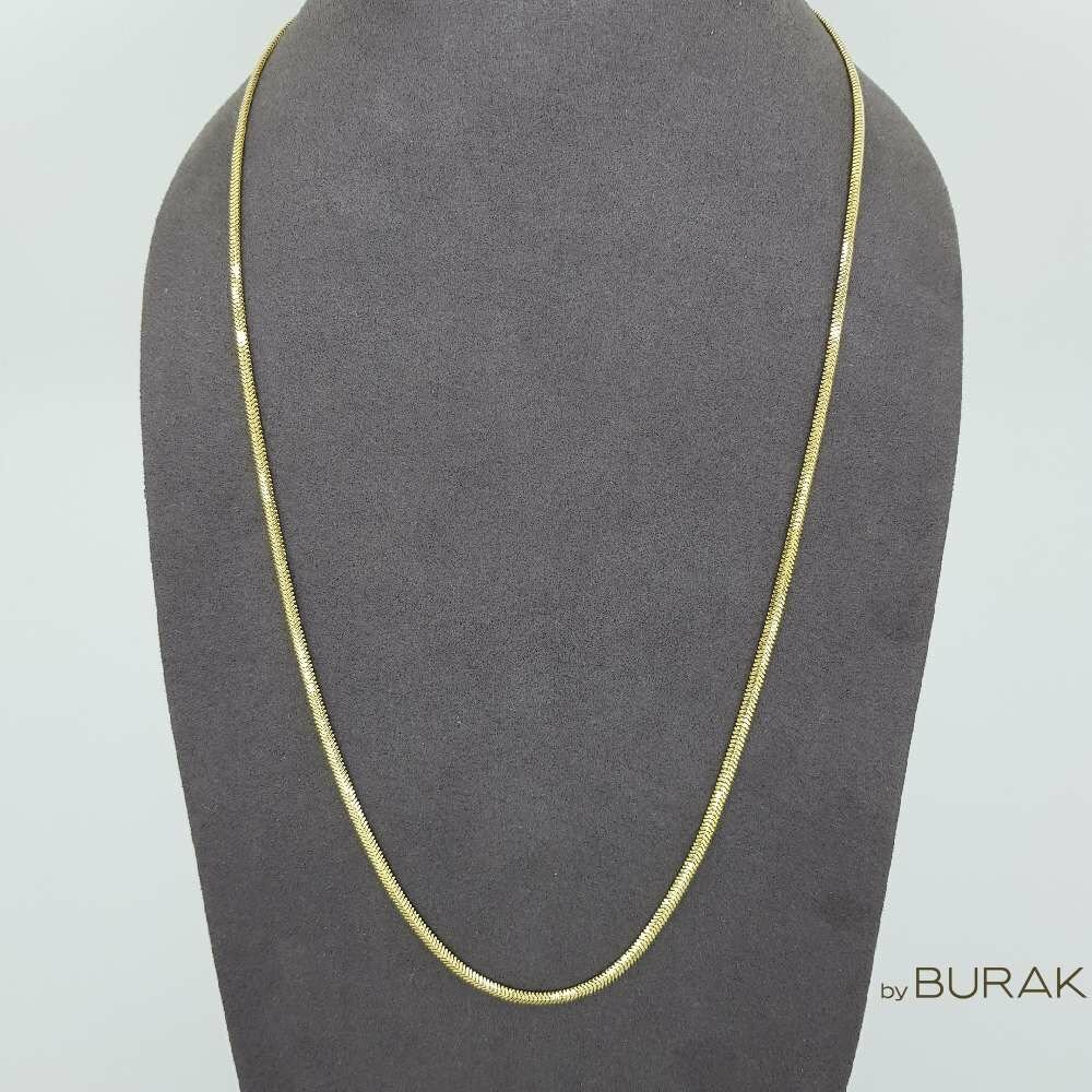 Balık Sırtı 14 Ayar Altın Kolye İnce 45 cm