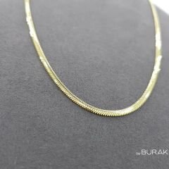 Balık Sırtı 14 Ayar Altın Kolye İnce 45 cm