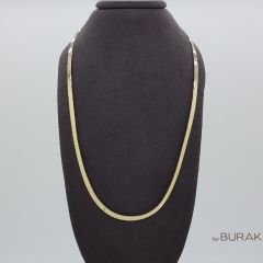 Yassı İtalyan Ezme 14 Ayar Altın Zincir Kalın 45 cm