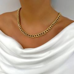 Kalın Gurmet (Gourmet) Zincir 14 Ayar Altın 55 cm