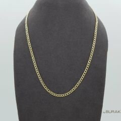 Gurmet (Gourmet) Zincir 14 Ayar Altın 55 cm-İnce