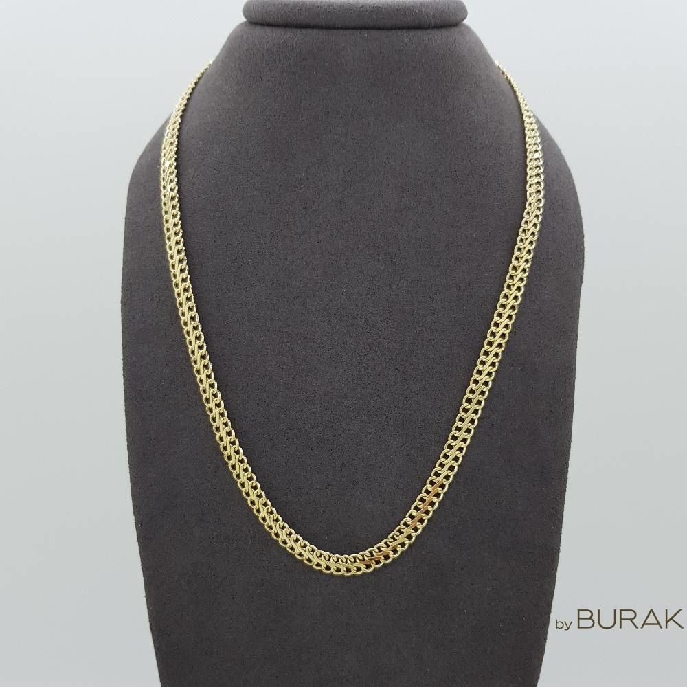 Çift Sıra Gurmet (Gourmet) Zincir 14 Ayar Altın 55 cm