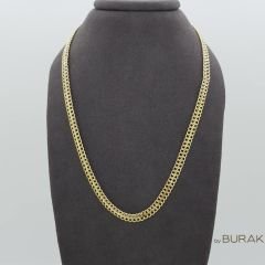 Çift Sıra Gurmet (Gourmet) Zincir 14 Ayar Altın 55 cm