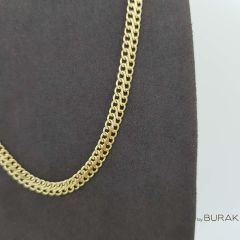 Çift Sıra Gurmet (Gourmet) Zincir 14 Ayar Altın 55 cm