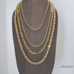 Doç Zincir (Yuvarlak Halka) 14 Ayar Altın 60 cm Kalın