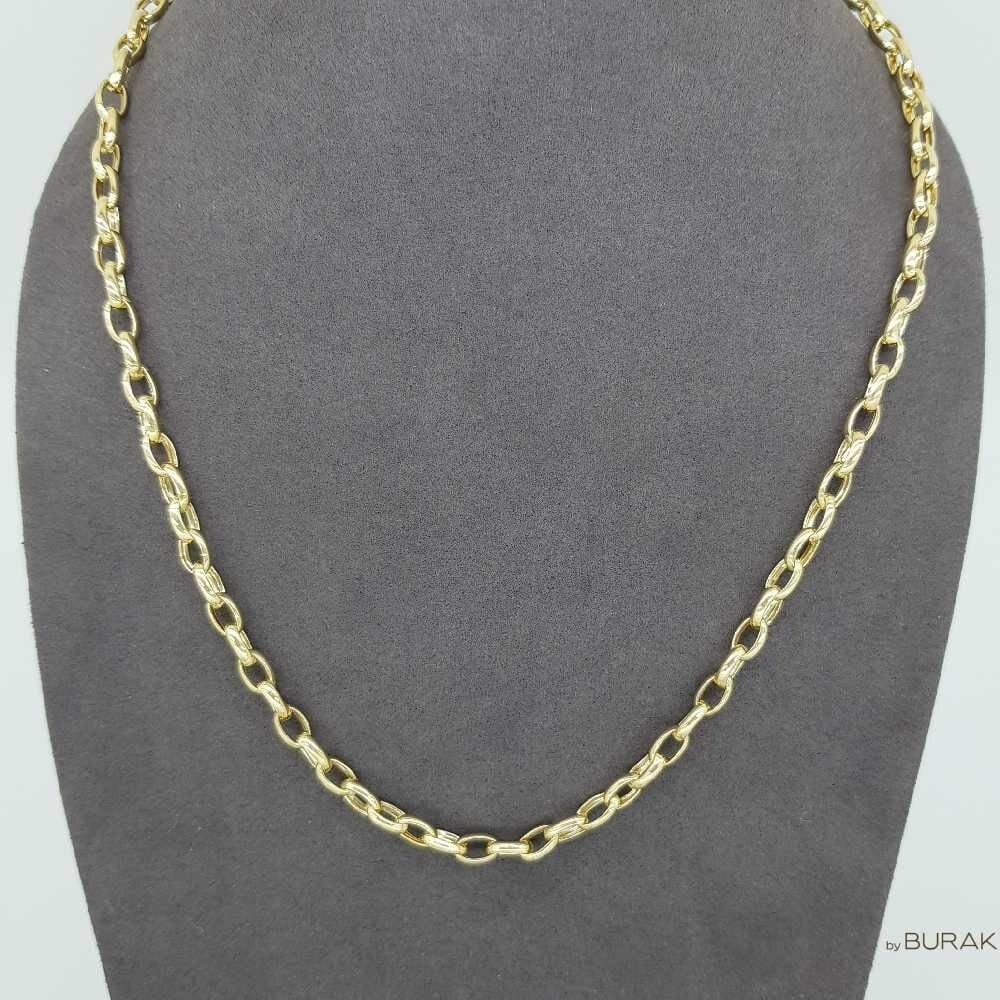 Doç Zincir (Yuvarlak Halka) 14 Ayar Altın 60 cm