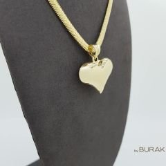 3 Boyutlu Kalp Kolye Ucu 14 Ayar Altın – Orta Boy