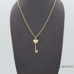 Kalpli Anahtar Kolye Ucu 14 Ayar Altın