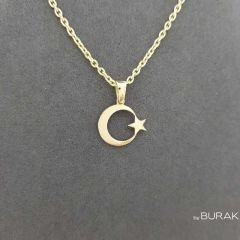 Ay Yıldız Kolye Ucu 14 Ayar Altın