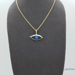 Nazar Boncuklu Göz Kolye Ucu 14 Ayar Altın