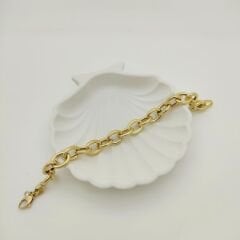 Dokulu Parlak Halka Zincir Bileklik - BLK1033