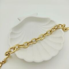 Dokulu Parlak Halka Zincir Bileklik - BLK1033