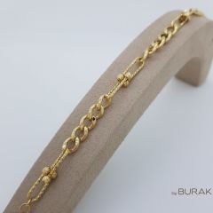 Ataçlı Gurmet Zincir Bileklik 14 Ayar Altın
