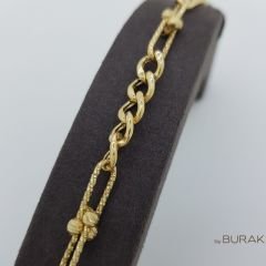 Ataçlı Gurmet Zincir Bileklik 14 Ayar Altın