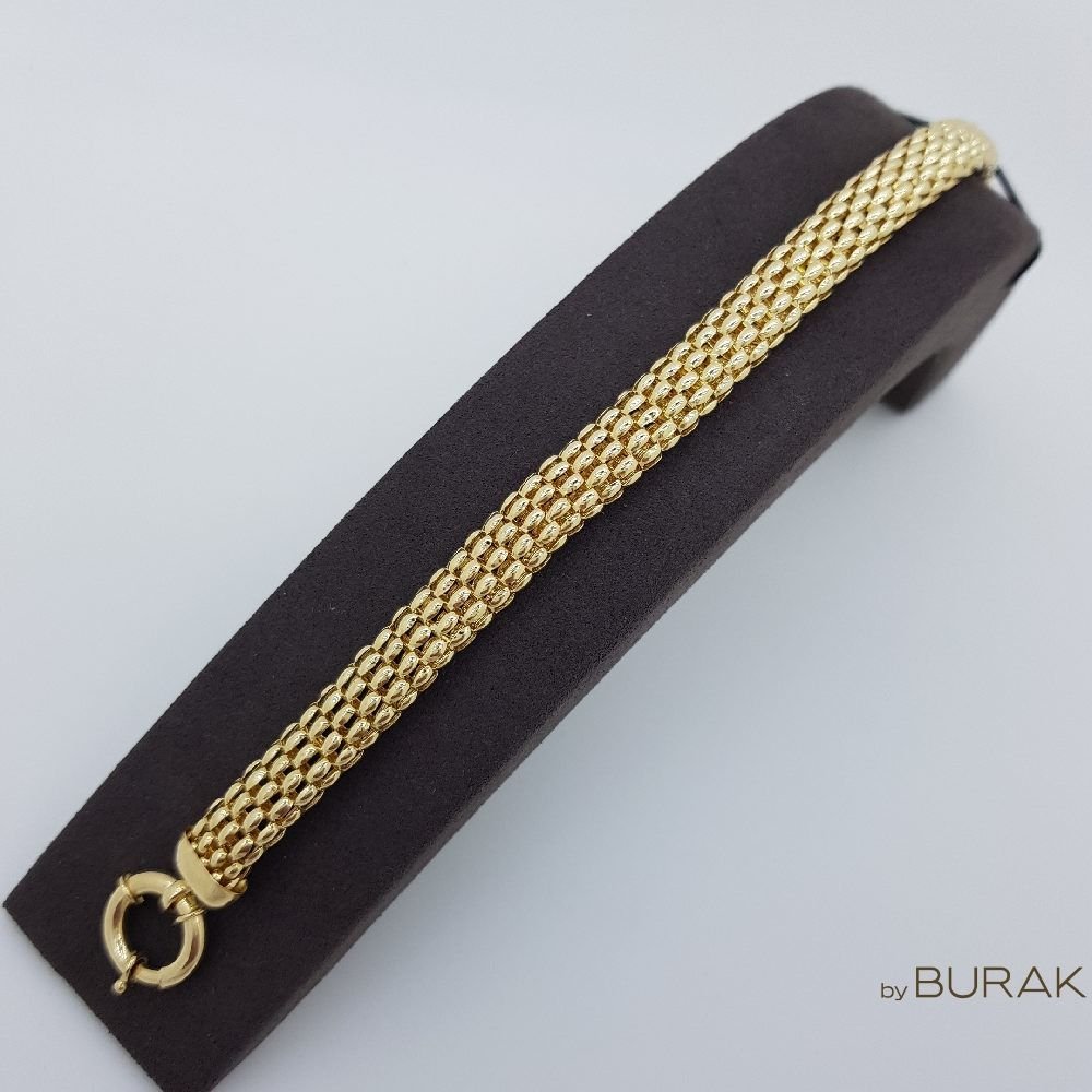 Örme Bileklik 14 Ayar Altın - Kalın