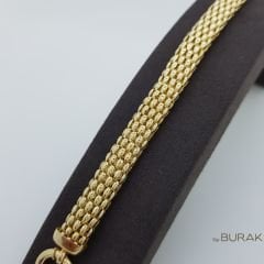 Örme Bileklik 14 Ayar Altın - Kalın