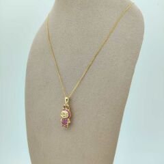 Pembe Taşlı Oyuncak Kolye Ucu- KLU0670