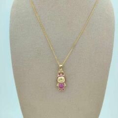 Pembe Taşlı Oyuncak Kolye Ucu- KLU0670