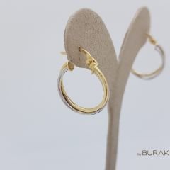 Çift Renk Altın Halka Küpe - 2 Halka