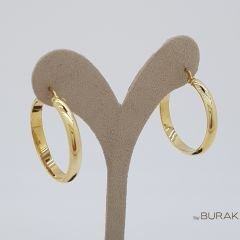 Sarı Altın Halka Küpe – Klasik Form