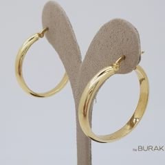 Sarı Altın Halka Küpe – Klasik Form