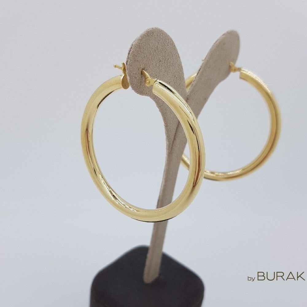 Sarı Altın Halka Küpe