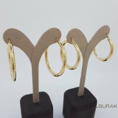 Sarı Altın Halka Küpe