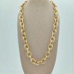 Dokulu Parlak Halka Zincir Kolye- KLY1042