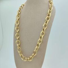 Dokulu Parlak Halka Zincir Kolye- KLY1042